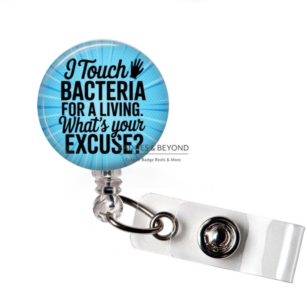 Microbiology I Touch Bacteria For A Living Badge Reel | Lab Tech ID Holder